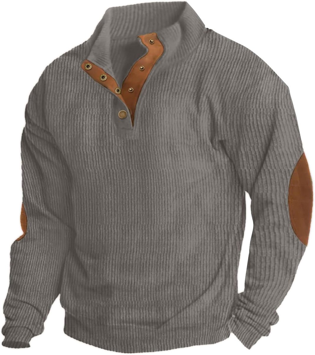 Sweatshirts Henley Neck Snap Knopen Stand Kraag Lange Mouw Winter Sweatshirt Tops