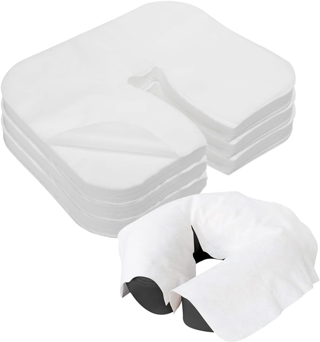 Comfortabele neusgleufdoeken van vliesstof voor massagestoelen, 36 x 27 cm, hygiënisch en praktisch voor behandelingen en hoofdsteunen