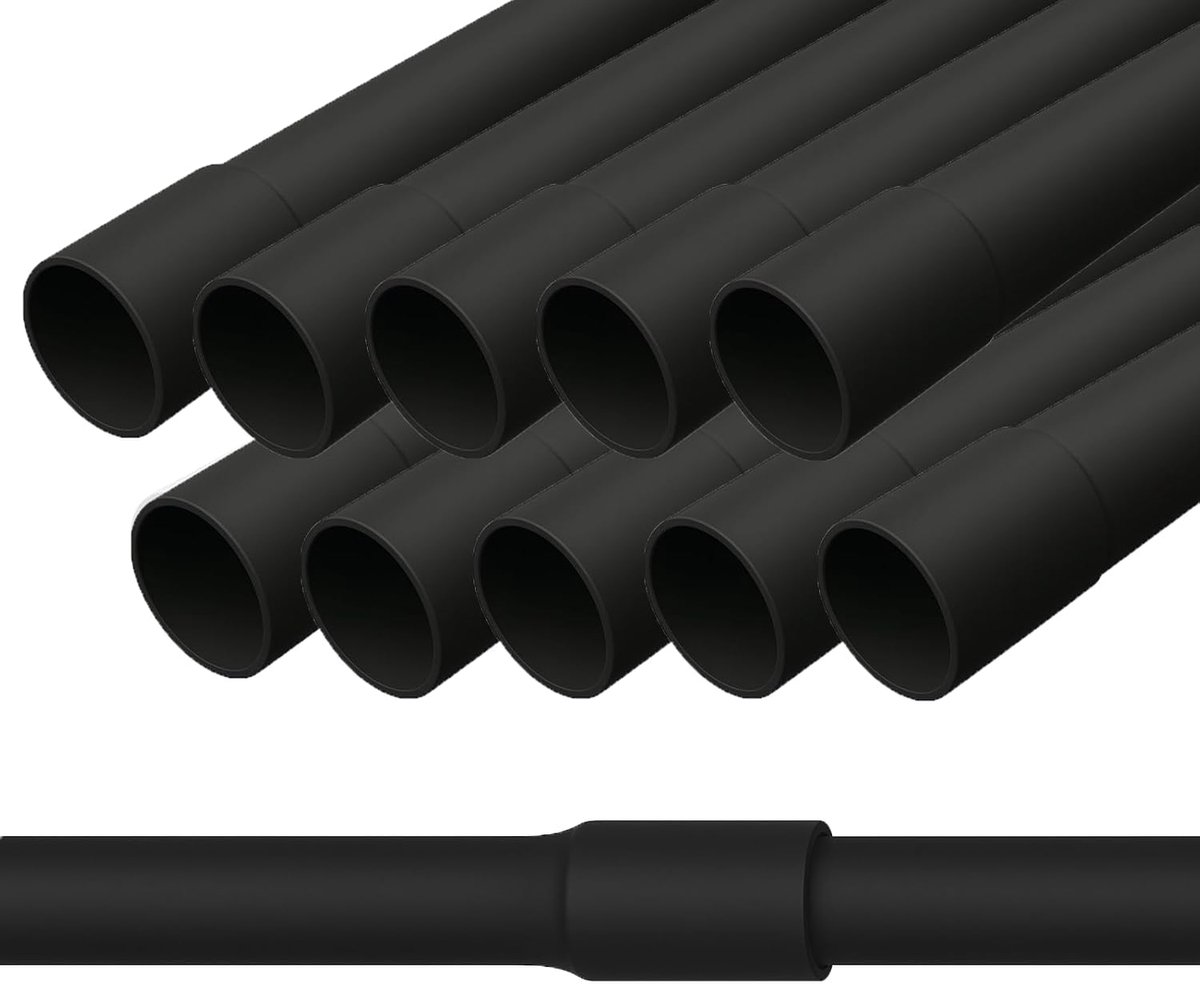 PVC kabeldoorvoer 22mm (M22) – 20 m gemantelde installatiebuis, brandvertragend, voor opbouwmontage, zwart