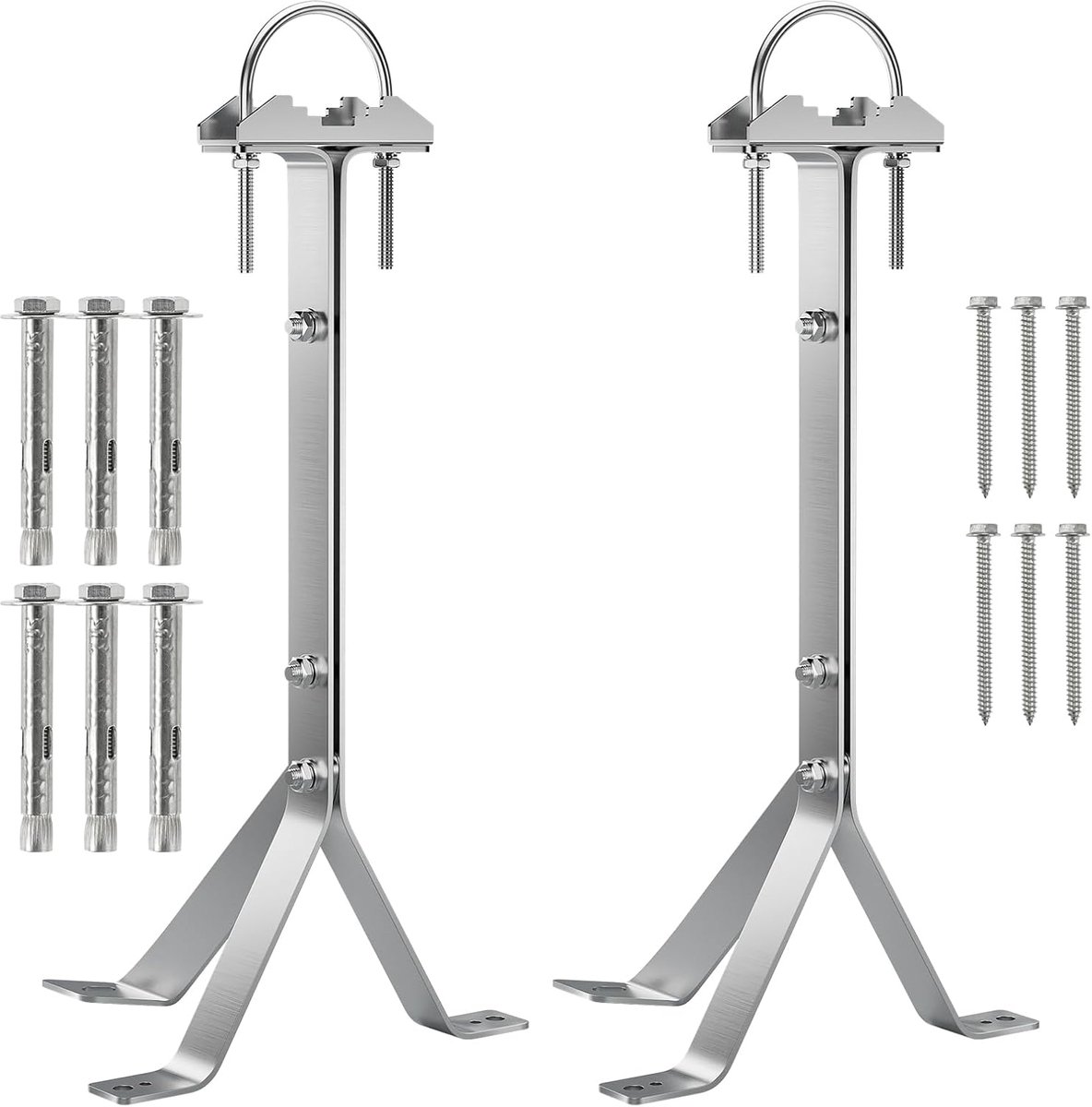 Paar SS304 antenne-wandhouder, 40 cm hoog, robuuste houder voor satellietschotel, DVB-T2 radio, LTE-antenne, parasol