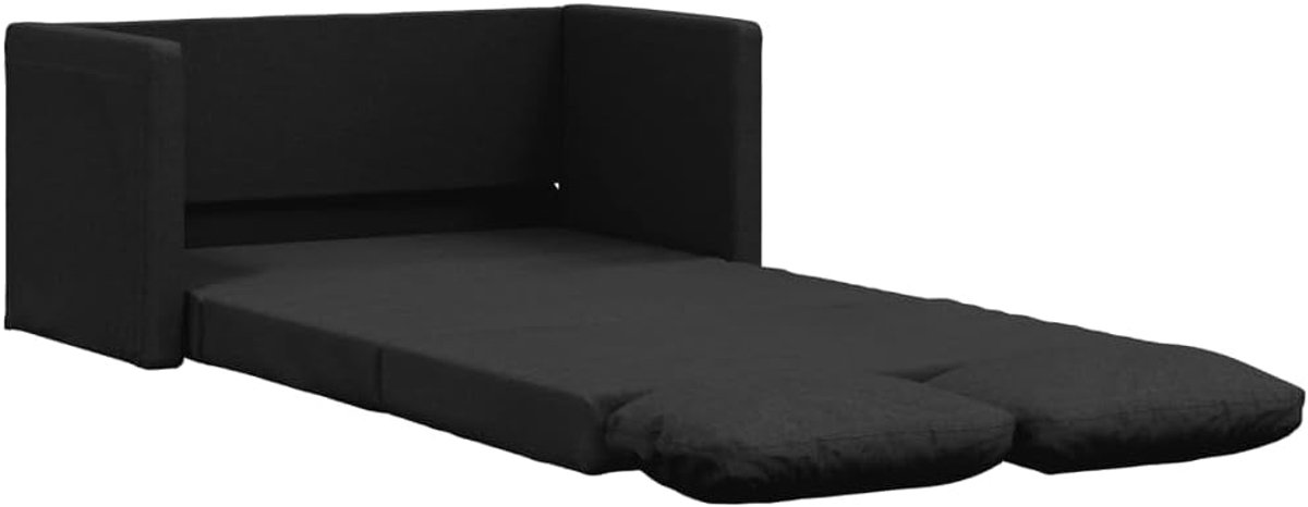 Vloerbank met slaapfunctie, zwart, 112 x 174 x 55 cm, stof, woonkamerbank, kantoorbank, slaapkamerbank, loungebank voor woonkamer, slaapkamer, logeerkamer