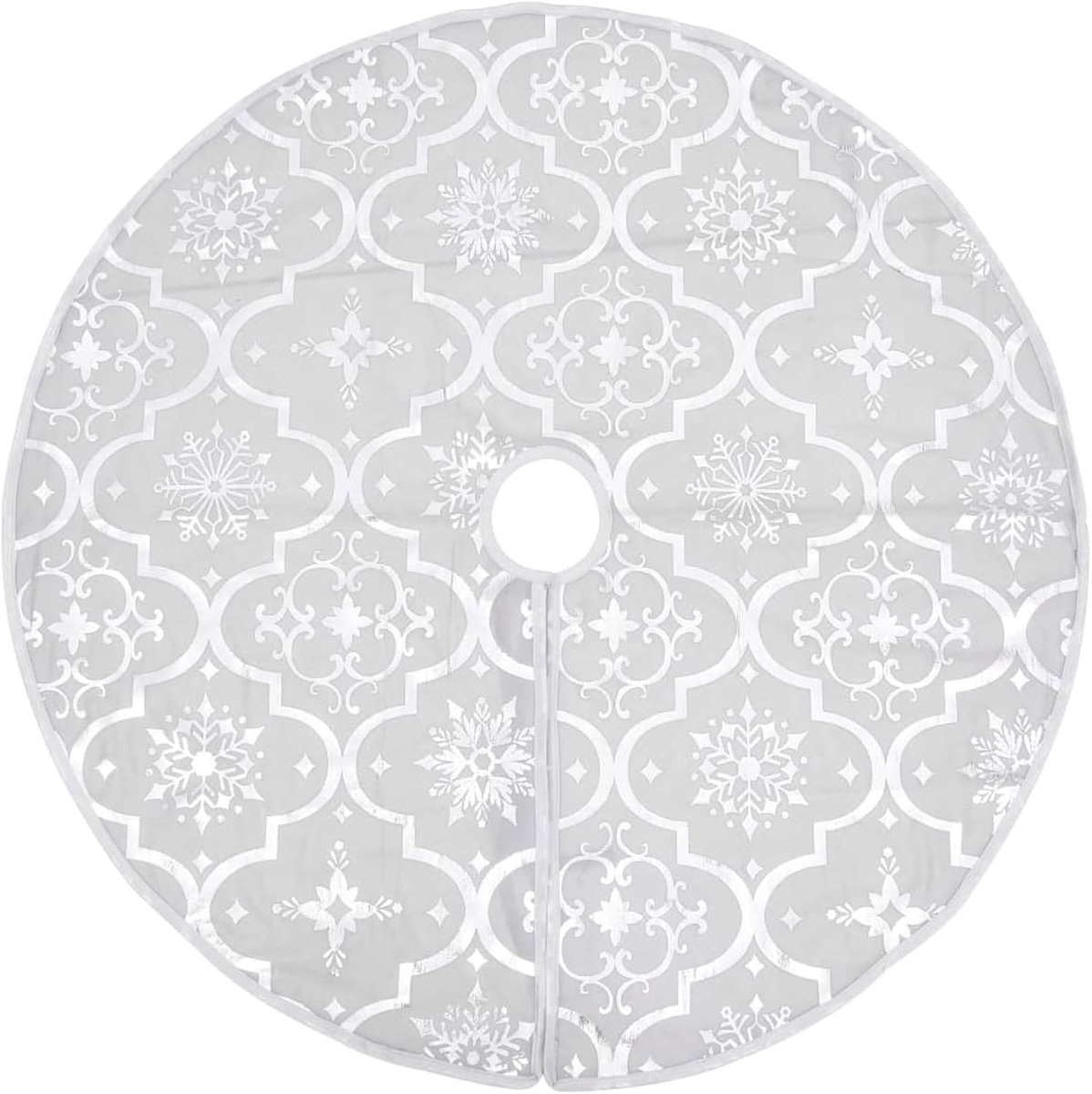 Kerstboomdeken met kerstsokken, sneeuwvlokken kerstboom rok decoratie, kerstboomdeken, kerstboomkleed stof rond wit 90 cm