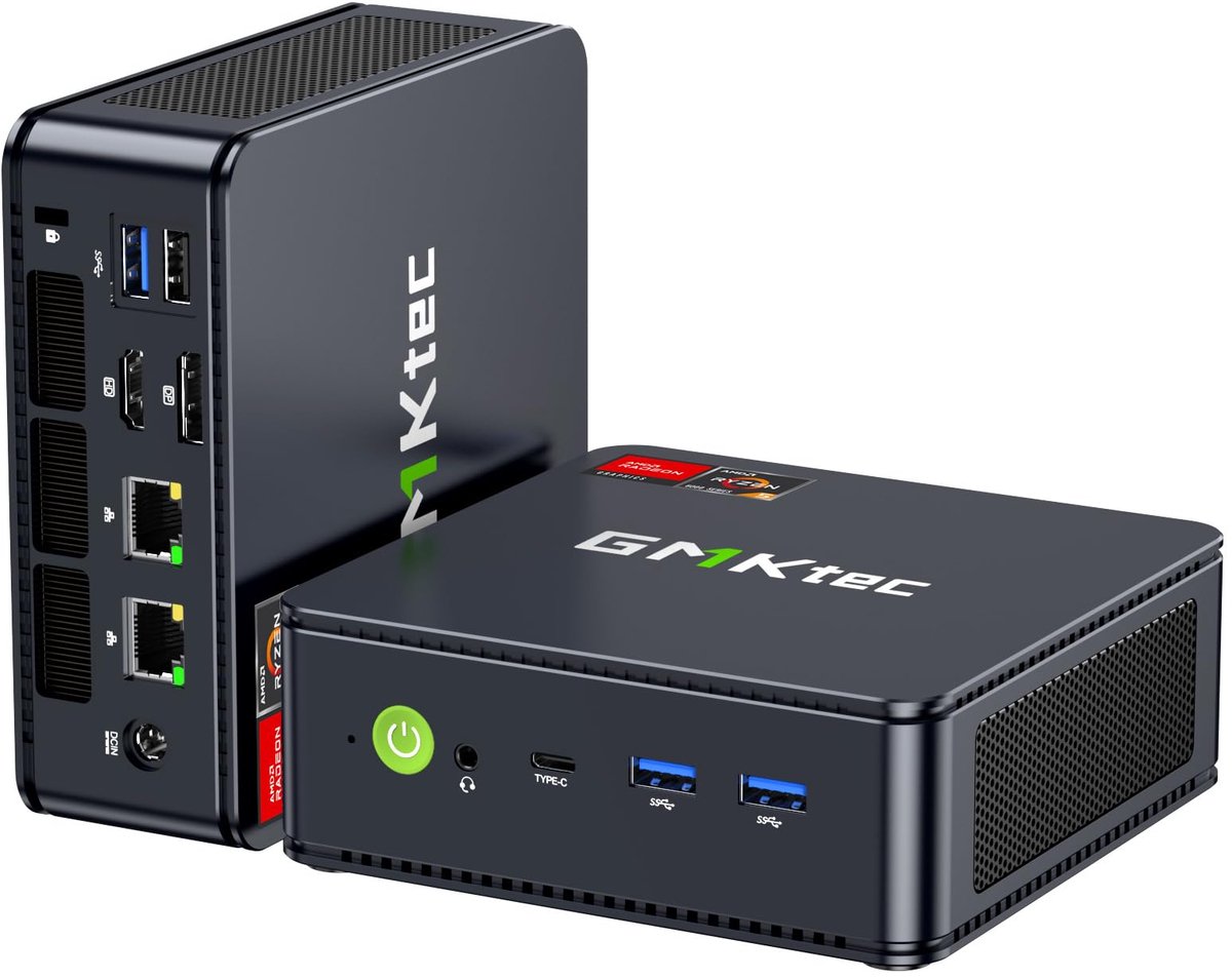 Mini Gaming PC Ryzen 5 7640HS - 16 GB DDR5 RAM - 512 GB PCIe SSD - AMD Radeon 760M - Windows 11 - Dual 2.5G LAN WiFi 6E - Triple 4K Display