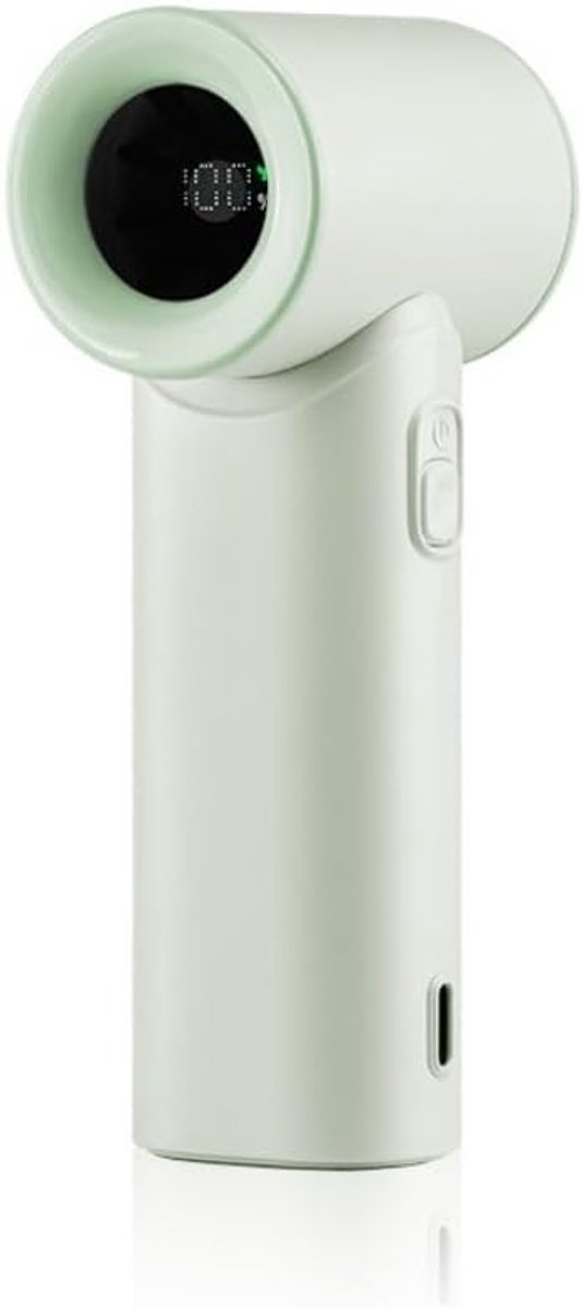 wonderlamp Chill Handventilator, groen, 5 snelheden, led-display, stille motor en oplaadbare accu, draagbare mini-ventilator voor kantoor en reizen