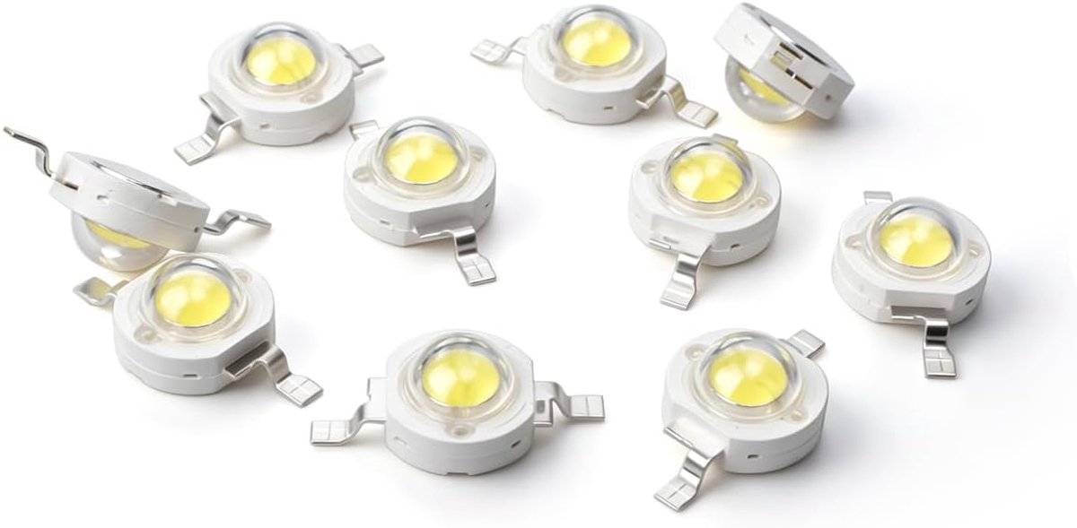 10 Pcs High Power Led Chip, 5W Witte Blub Lamp Kralen DC 3.0-3.4V, 6000-6500K