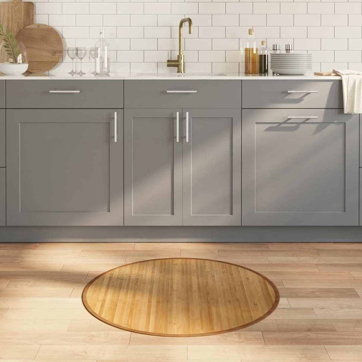 Tapijt, 80 cm, antislip, voor woonkamer, slaapkamer, hal, decoratief tapijt, houten tapijt