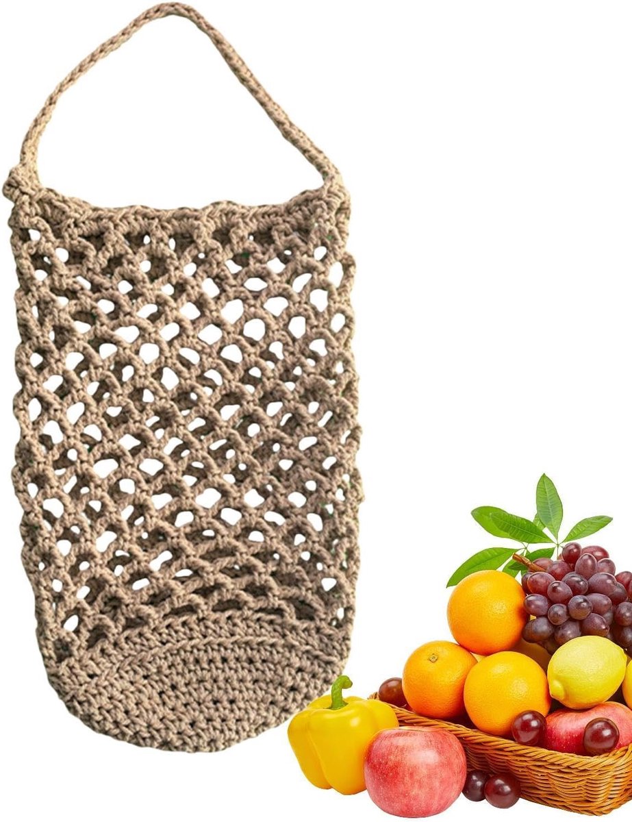 Fruit- En Groentehouder Hangbare Handgeweven Opbergnet Voor Producten
