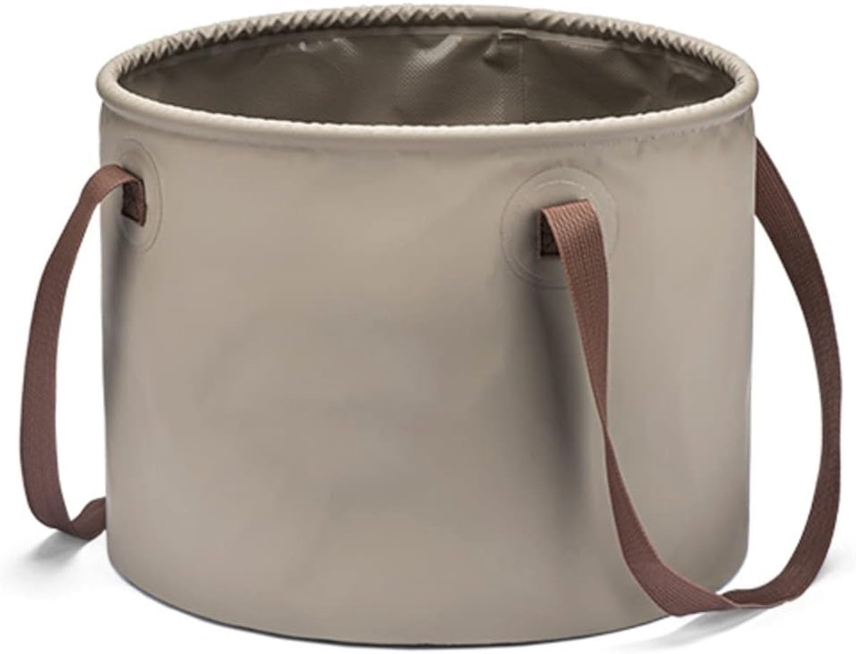 Ronde emmer outdoor reizen waterbassin camping draagbare voetenbad picknick opslag emmer (kleur: bruin, maat: 10L)