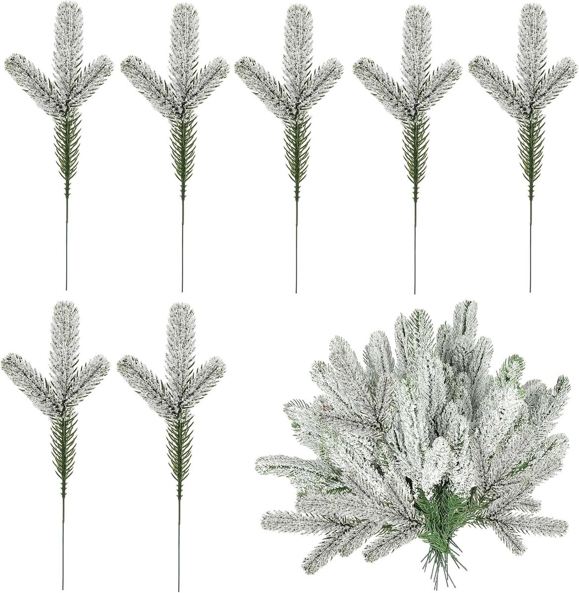 24 Stuks Kunstmatige Denn takken - Groene Dennen voor Kerstboom en Huisdecoratie met Natuurlijke Look en Duurzaam Design