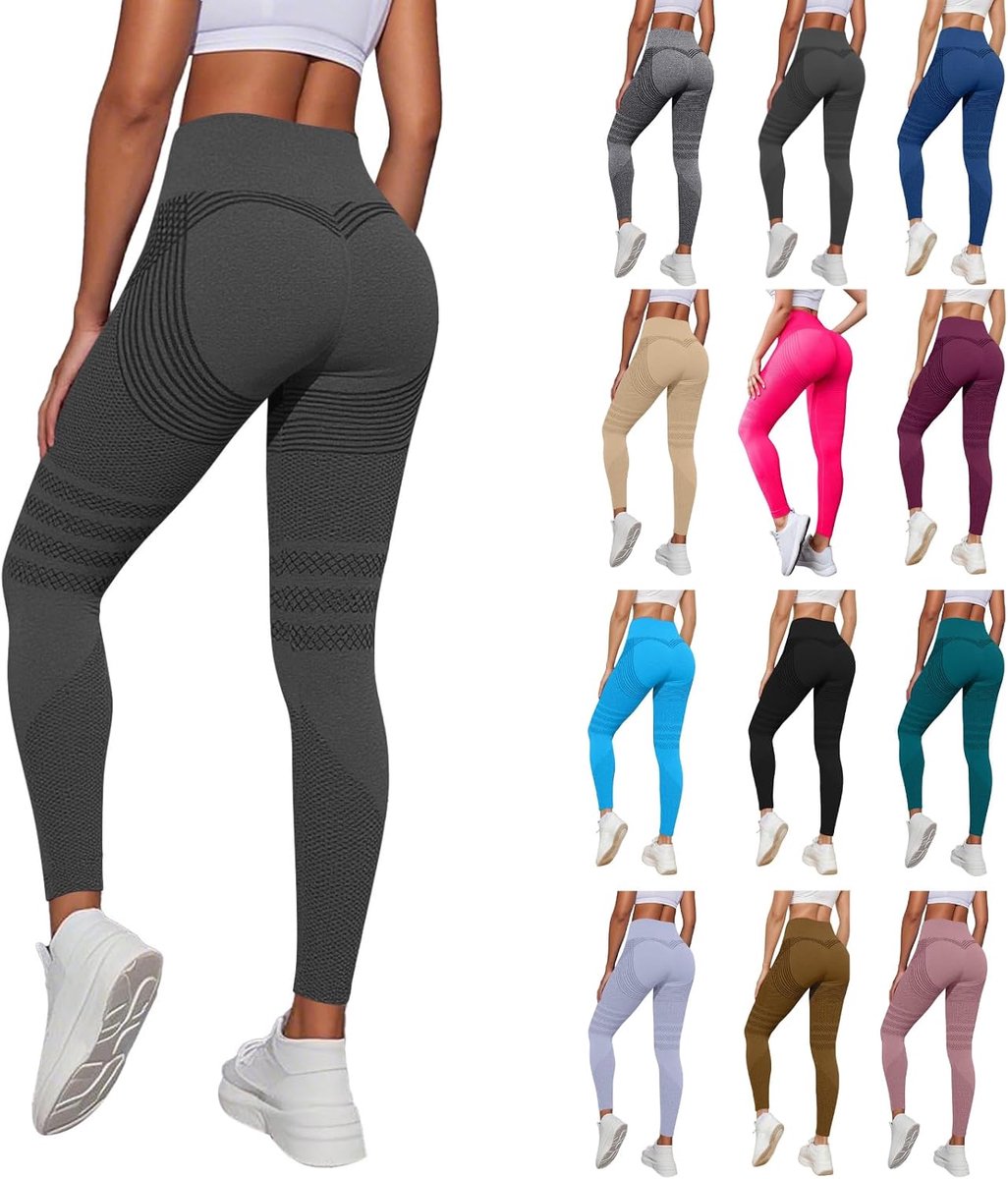 Leggings voor dames, anti-cellulitis, compressielegging, hoge taille, push-up, yogabroek met buikcontrole, ondoorzichtig, figuurvormende booty lifting, fitness, sportbroek, stretch