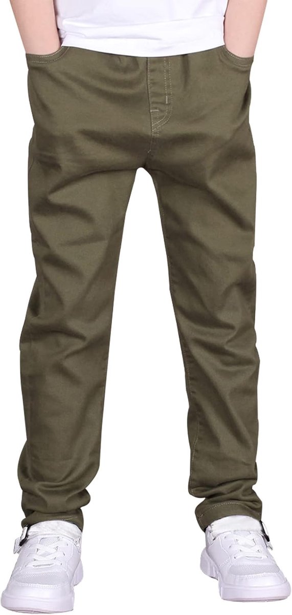 Cargobroek Voor Jongens, Joggingbroek Met Elastische Taille Voor Kinderen Met Contrastdetails