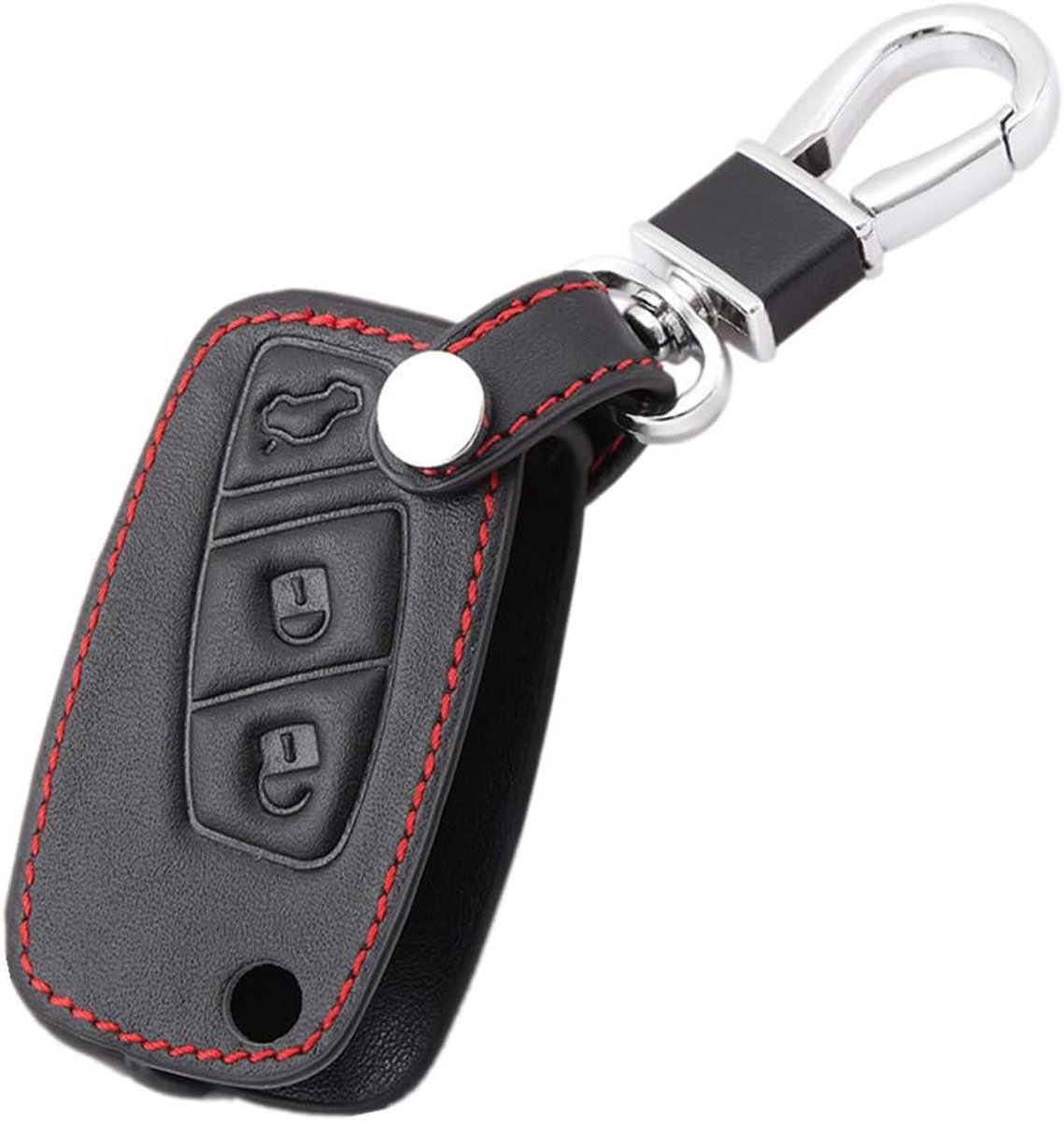 autosleutelhoes voor Fiat Panda Stilo Punto Doblo Grande Bravo 500 Ducato Minibus 3 toetsen flip afstandsbediening accessoires, zwart, 7*3*2 cm