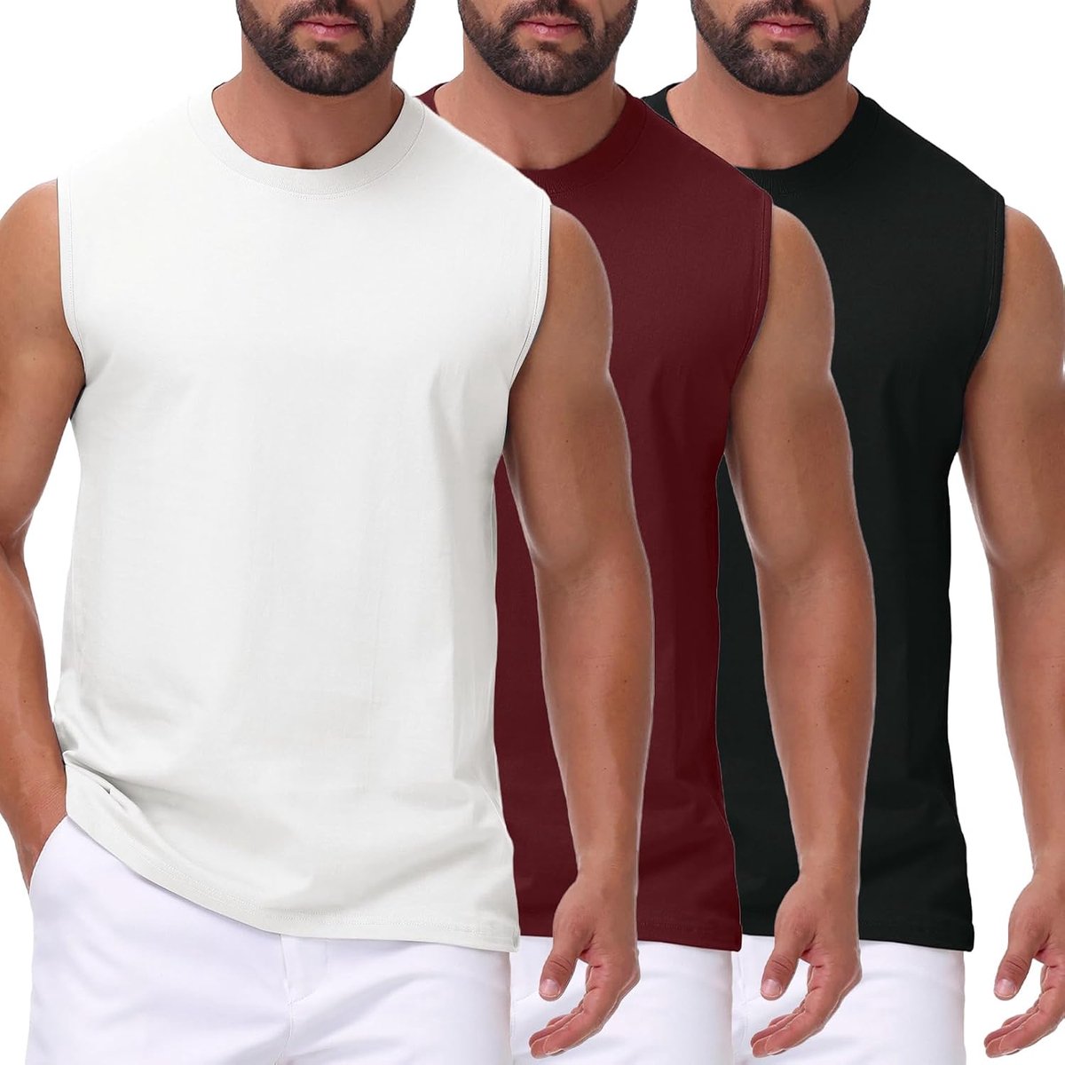 Tanktop heren 100% katoen mouwloos shirt fitness okselshirt sport functioneel onderhemd spiershirts zomer outdoor functioneel shirt