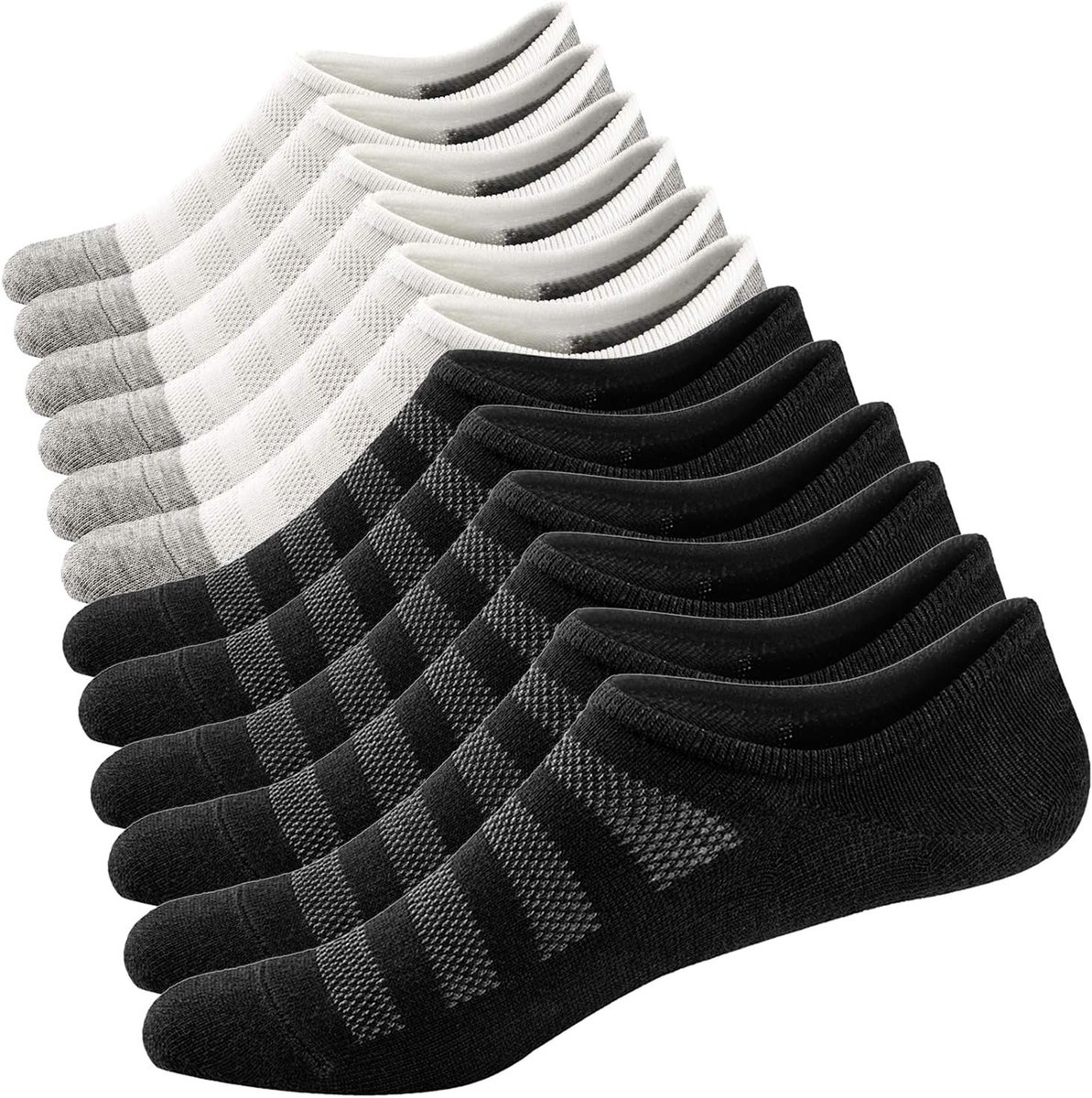 Sokken voor Heren, Niet Zichtbare Sokken, Korte Katoene Sportsokken, Onzichtbaar Instappers sokken, Siliconen Antislip