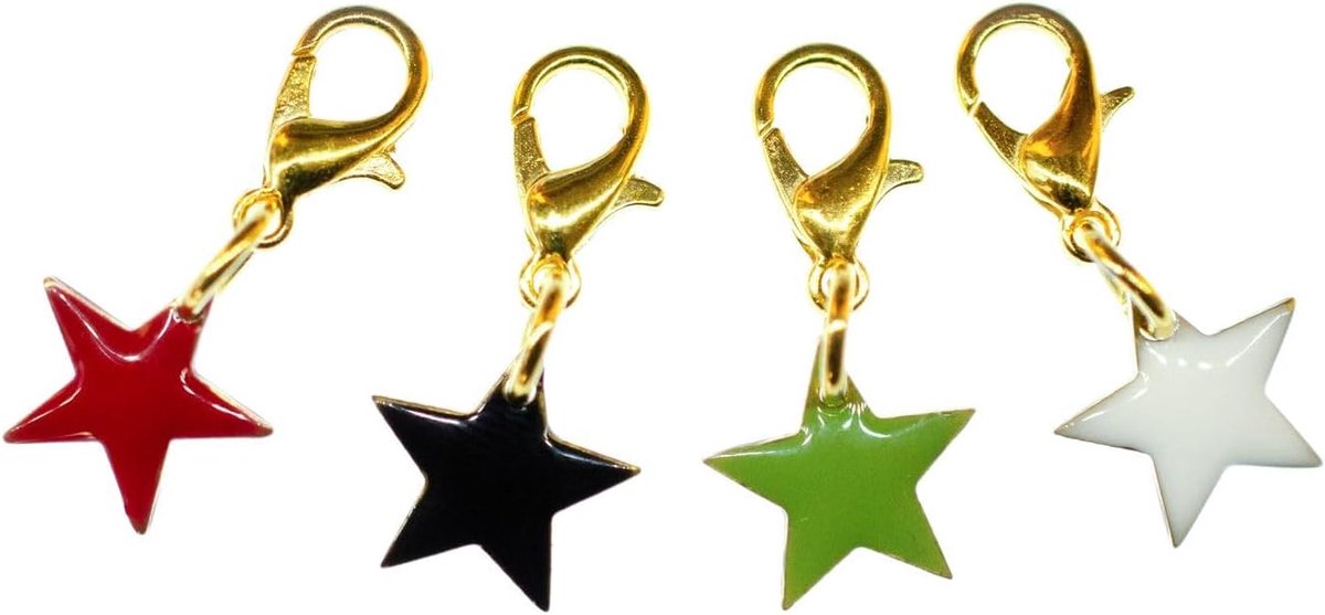 4 stks Ster Charms voor Armband Polsband Emaille Kerst