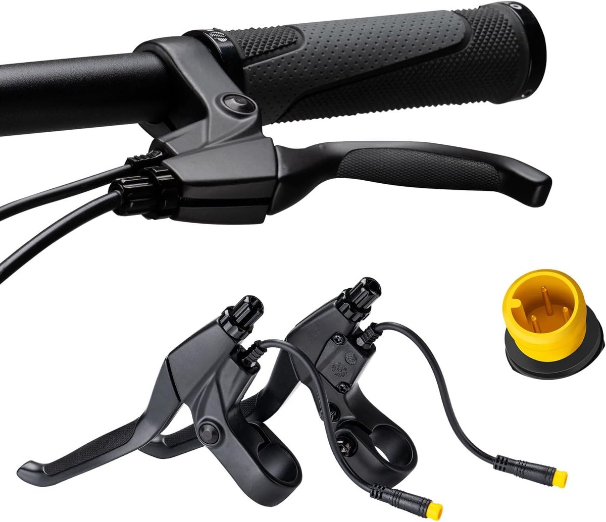 fietsremhendel voor BAFANG motor, 1 paar stuurgrepen voor e-bike 3,8 inch draad en waterdichte interface, compatibel met BAFANG BBS HD BBS01B BBS02B motor