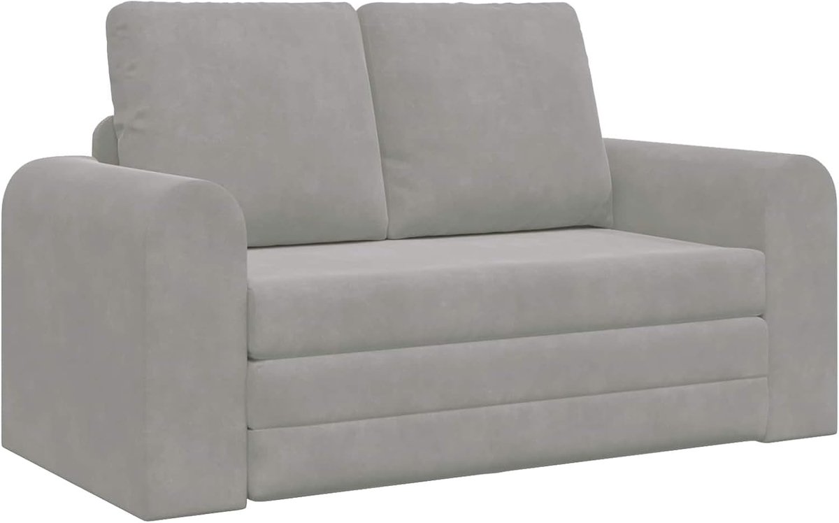 2-in-1 slaapbank, 2-in-1, lichtgrijs, 148 x 71 x 83 cm, fluweel, slaapbank, dagbed, slaapbank voor woonkamer, logeerkamer, kleine woningen