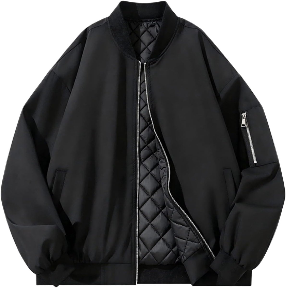 Winterjas voor heren, warm, met opstaande kraag, ritssluiting, casual jas