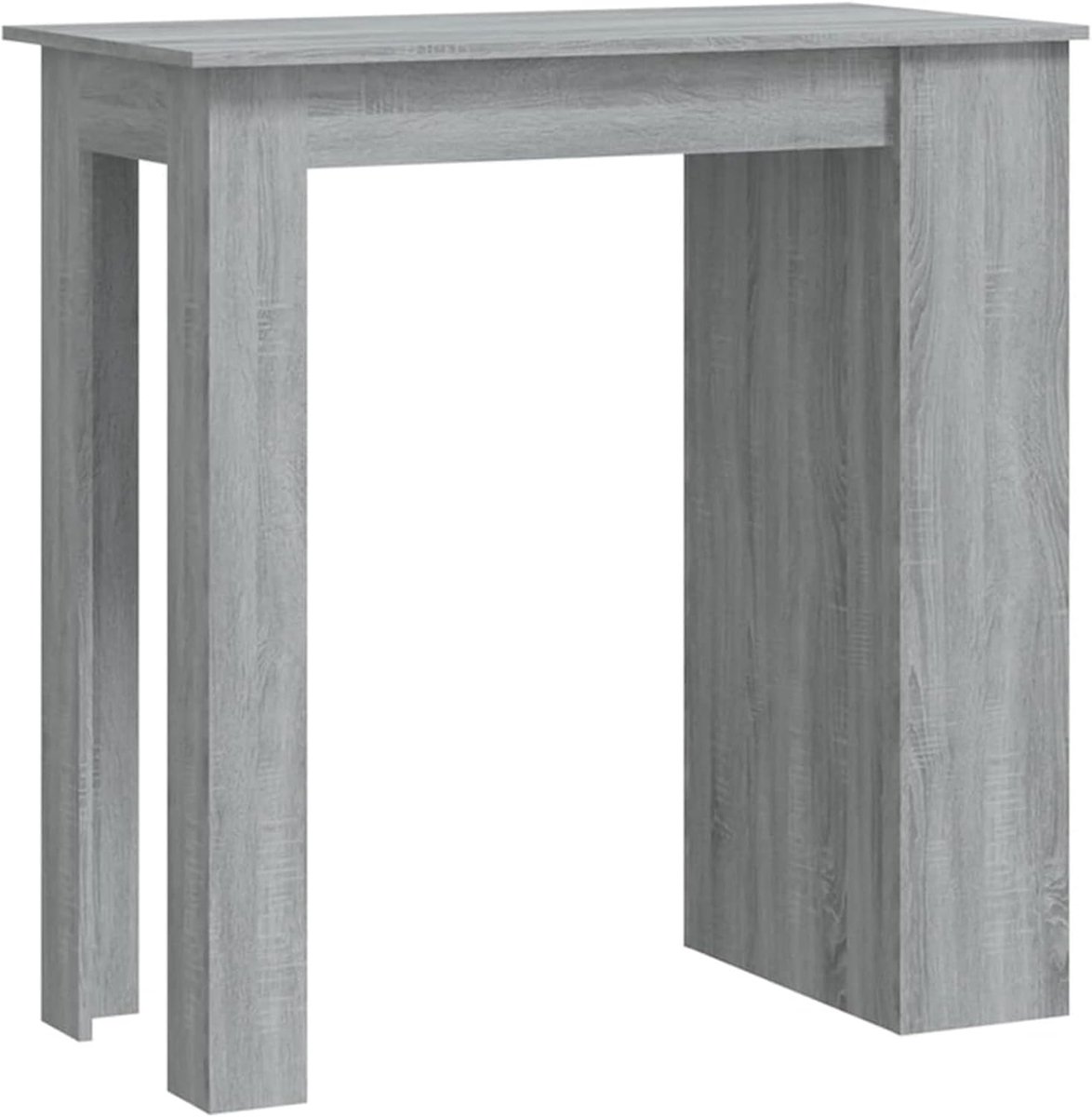 Bartafel met planken, bistrotafel, bartafel voor keuken, salontafel, eettafel, Sonoma grijs, 102 x 50 x 103,5 cm, spaanplaat