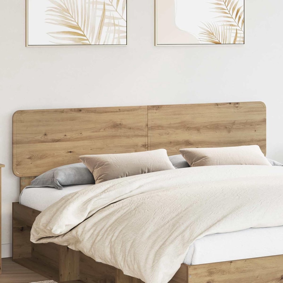 Technisch houten hoofdeinde, ambachtelijk eiken hoofdeinde voor slaapkamer, minimalistisch ontwerp met elegante lijnen, eenvoudige installatie en eenvoudig onderhoud, ondersteuning voor