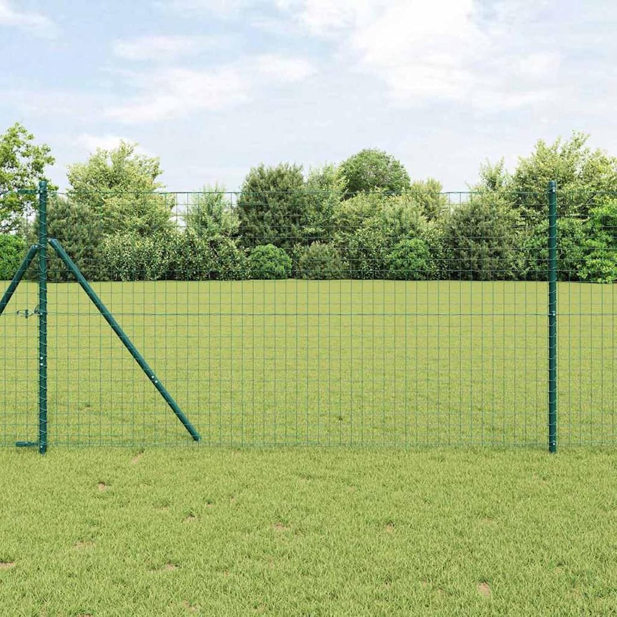 Hekpalen, 26 stuks, groen, Ø 32 mm, 190 cm, gegalvaniseerd staal, tuinhek, draadomheining voor hekken, groentebedden, kippenren, weideperceel, 3350121