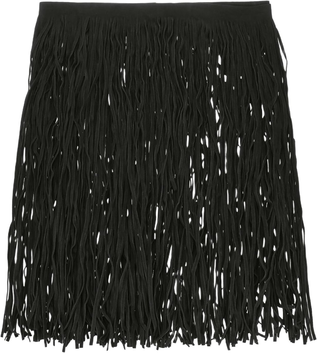 PU Lederen Franje Trim, 1 Yard 11,8 Inch Zwart Dubbelzijdig Suede Kwastje Naaien Trim voor DIY Ambacht/Naaien Jurk Kostuum/Tassen Schoen Decoratie, Franje Kwastje