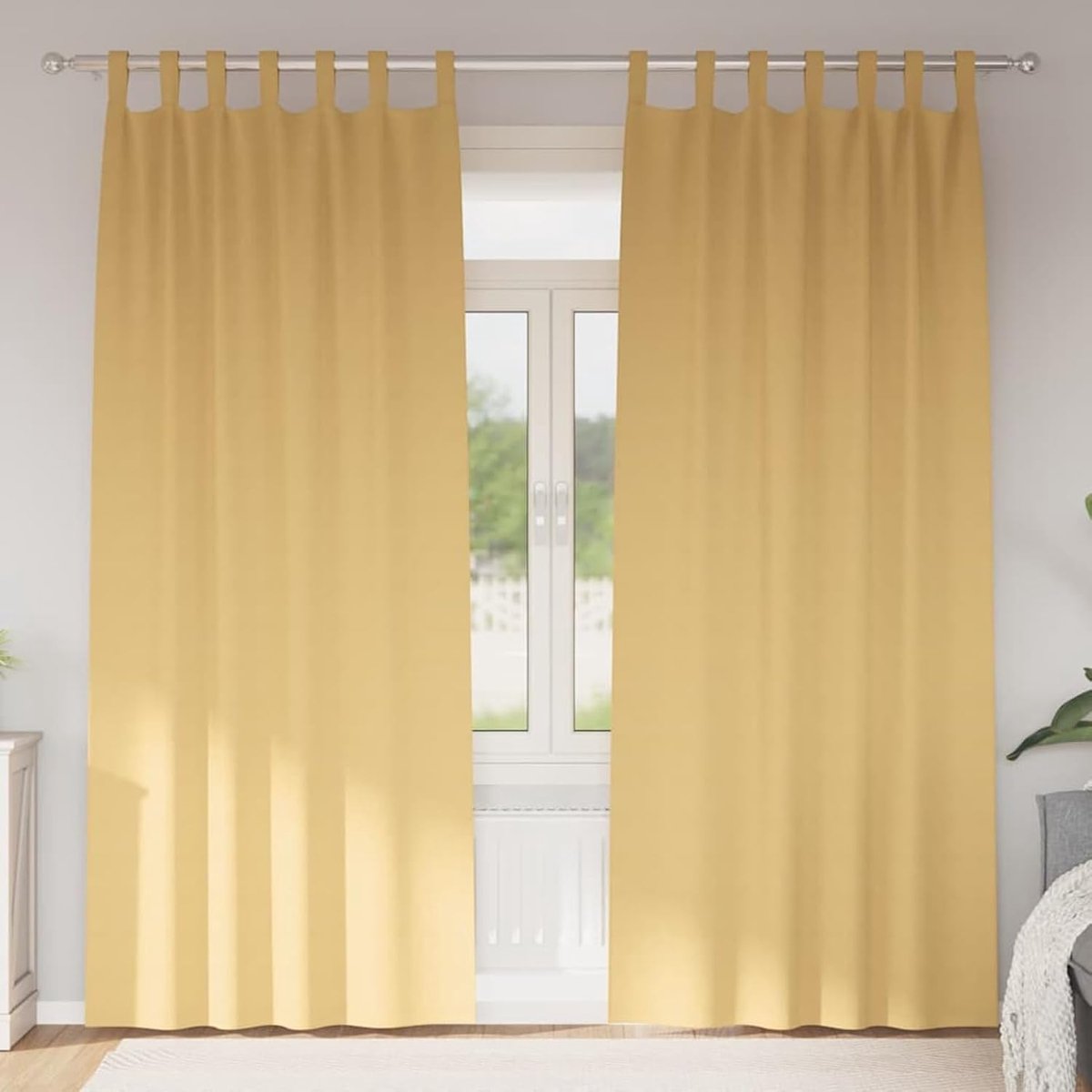 Gordijnen met gordijnen, 2 stuks, beige, 245 x 140 cm, polyester, inkijkbescherming, zonwering voor ramen, deuren, slaapkamer, woonkamer