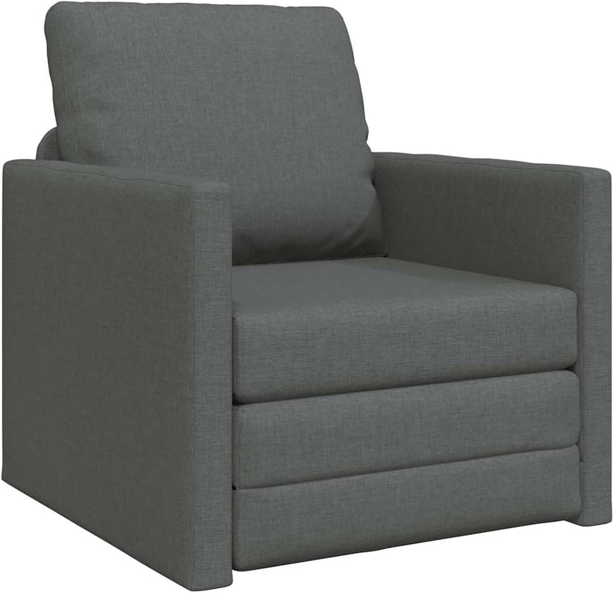 Slaapbank, 2-in-1, donkergrijs, 74 x 77 x 81 cm, stof, slaapbank, dagbed, slaapbank voor woonkamer, logeerkamer, kleine woningen