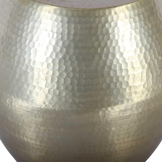 Moro Oriëntaalse bijzettafel kruk Mohan goud Ø 45 cm hoogte 41 cm met hamerslag van aluminium | ronde salontafel gehamerd | een luxe moderne banktafel | TSV9010 — afbeelding 4