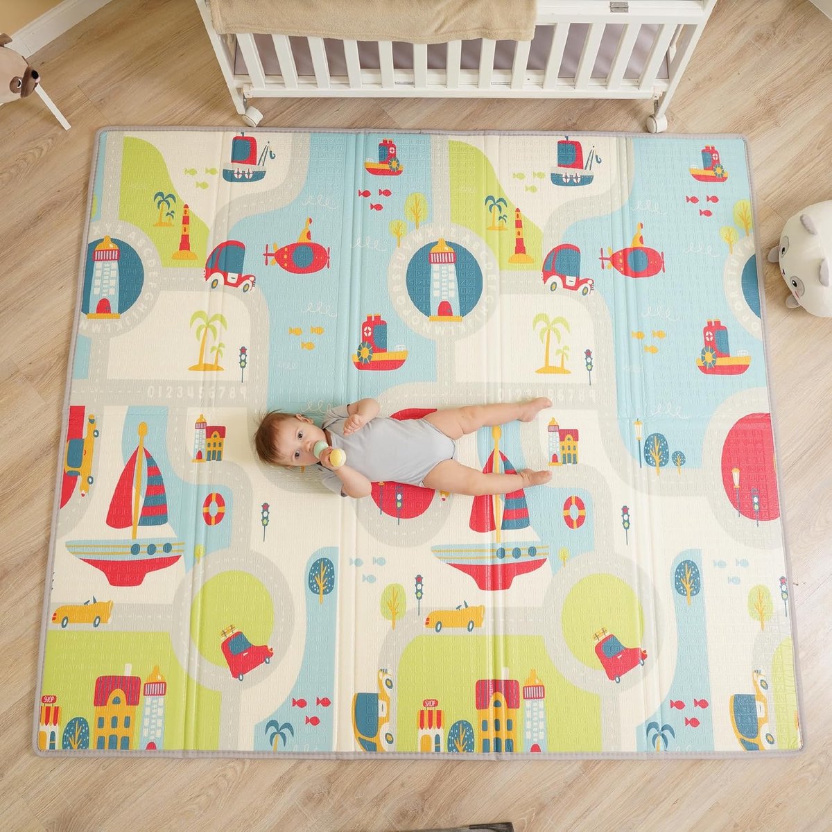 Speelmat 180x200x1.5cm XXL Baby Gym Play Mat - Speelkleed - Foam Mat - Omkeerbare Opvouwbare Schuimrubberen Vloermat - Baby Speeltapijt - Geboortecadeau - Kruipmat - Tummy Time
