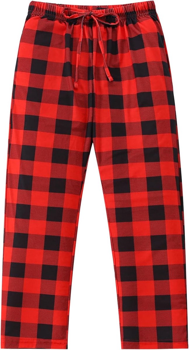 Pyjamabroek voor Kinderen Warm en Casual Lange Geruite met Zakken en Elastische Taille 7-16 Jaar
