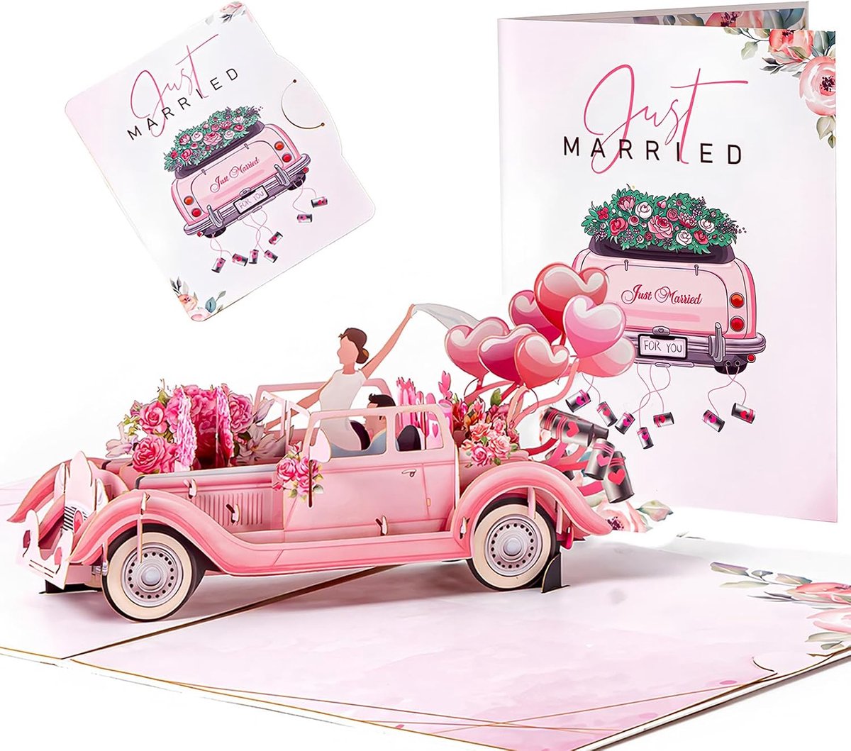 Married 3D-pop-up trouwkaart