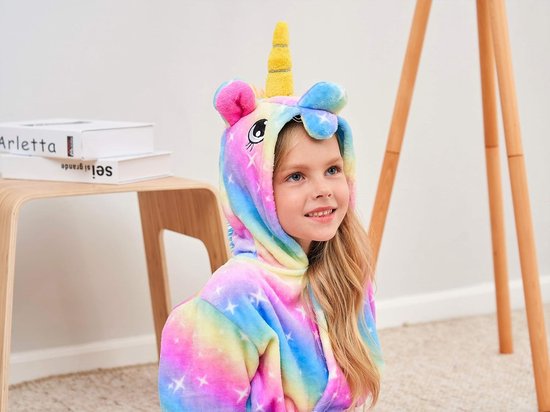 Eenhoorn Badjas met Capuchon voor Meisjes met Eenhoorn Pantoffels, Blinddoek en Hoofdband - Cadeaus voor Meisjes — afbeelding 3