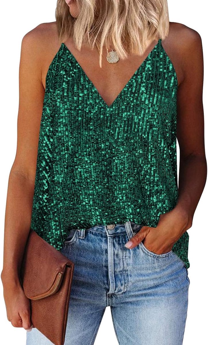 Pailletten mouwloze vesten Shimmer Tops