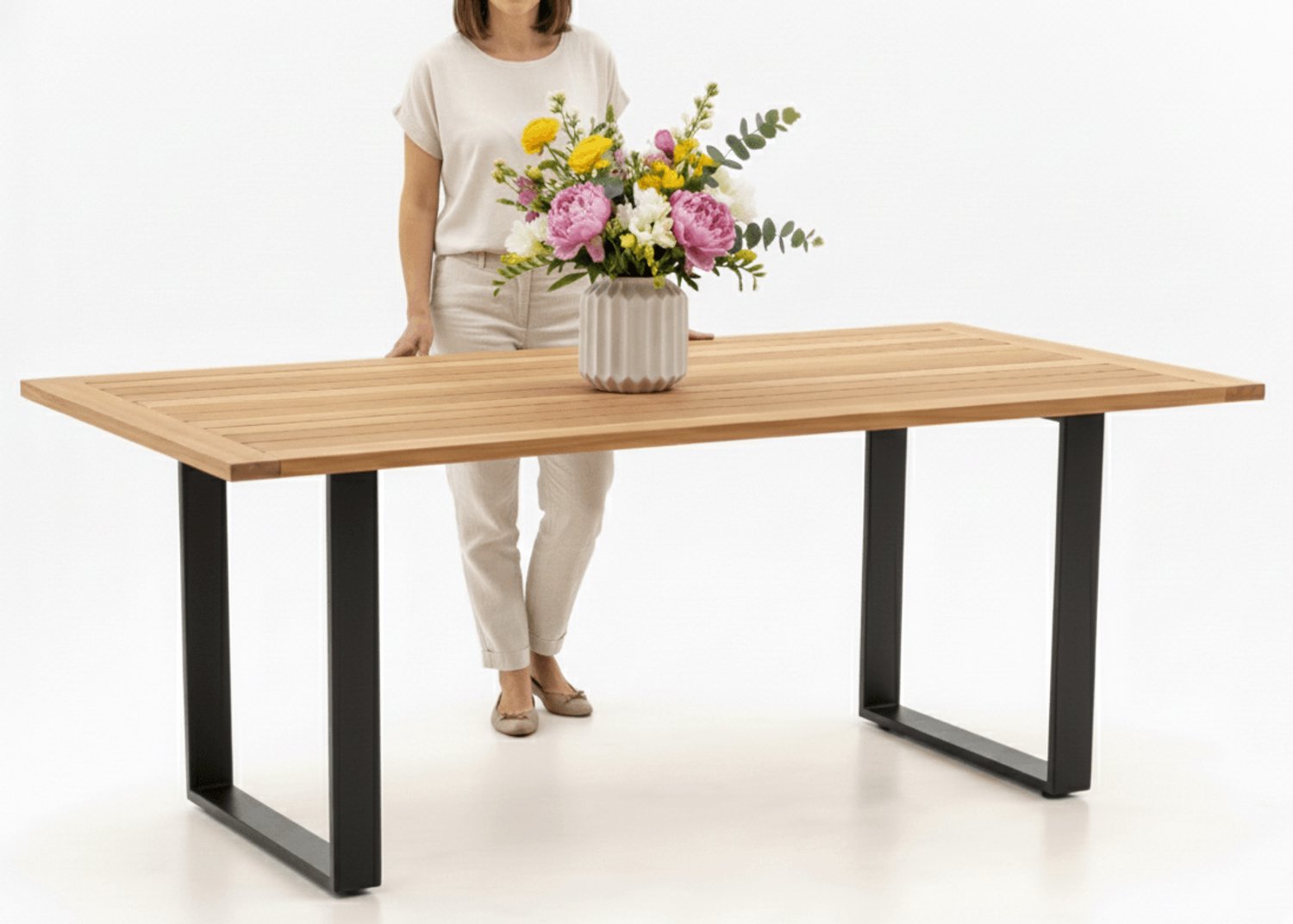 Apple Bee Condor Dining Tuinset 190 cm - 5-delig - Zwart Aluminium