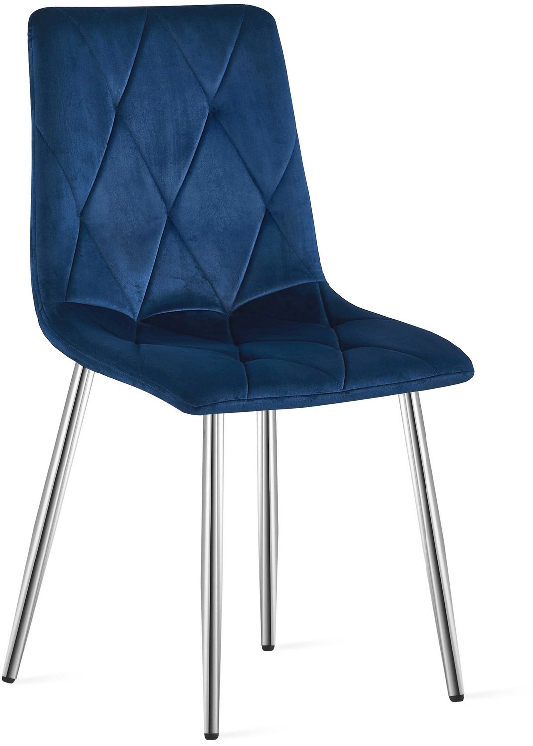 LEOBERT LIBRA Eetkamerstoel – Marineblauw Velvet – Metalen Poten – Comfortabele Gestoffeerde Zitting – Modern Design – Velvet Stoel voor Woonkamer, Keuken en Eetkamer – Max. 110 kg