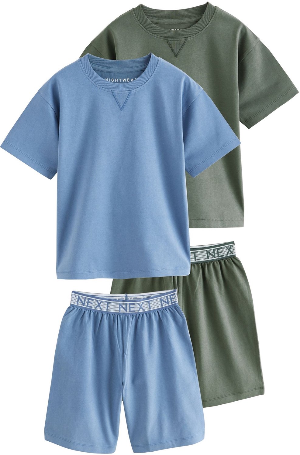 Next - Jongens - 100% katoenen korte pyjama set van 2 - Blauw