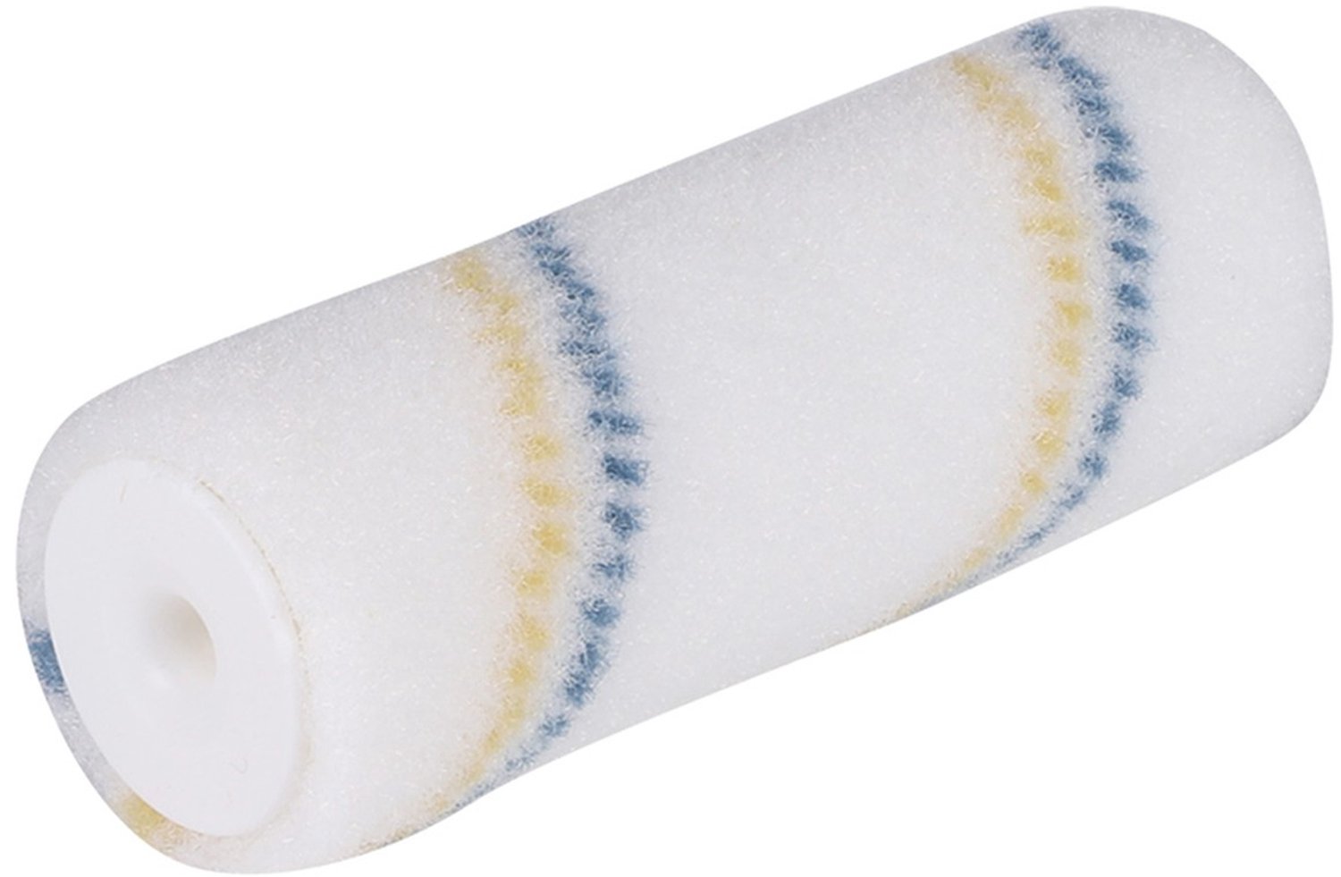Copenhagen Pro Nylon Aflakroller - 6 mm Vacht - 12 cm Breed - Dubbel Dik - Oplosmiddelbestendig - Geschikt voor Epoxy en 2K Lakken - Verpakt per 4 Stuks - Wit/Blauw/Geel