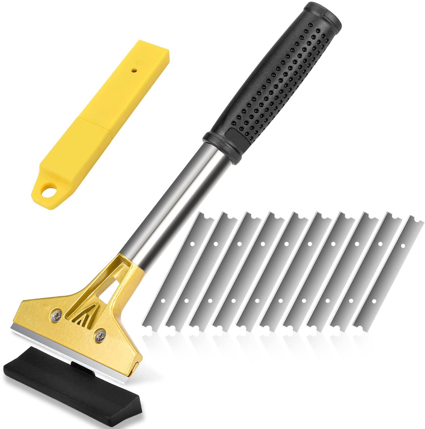 Behangschraper - Schoonmaakschraper - Muurschraper - Vloerschraper - Vervangende mesjes - 320 mm - Geel