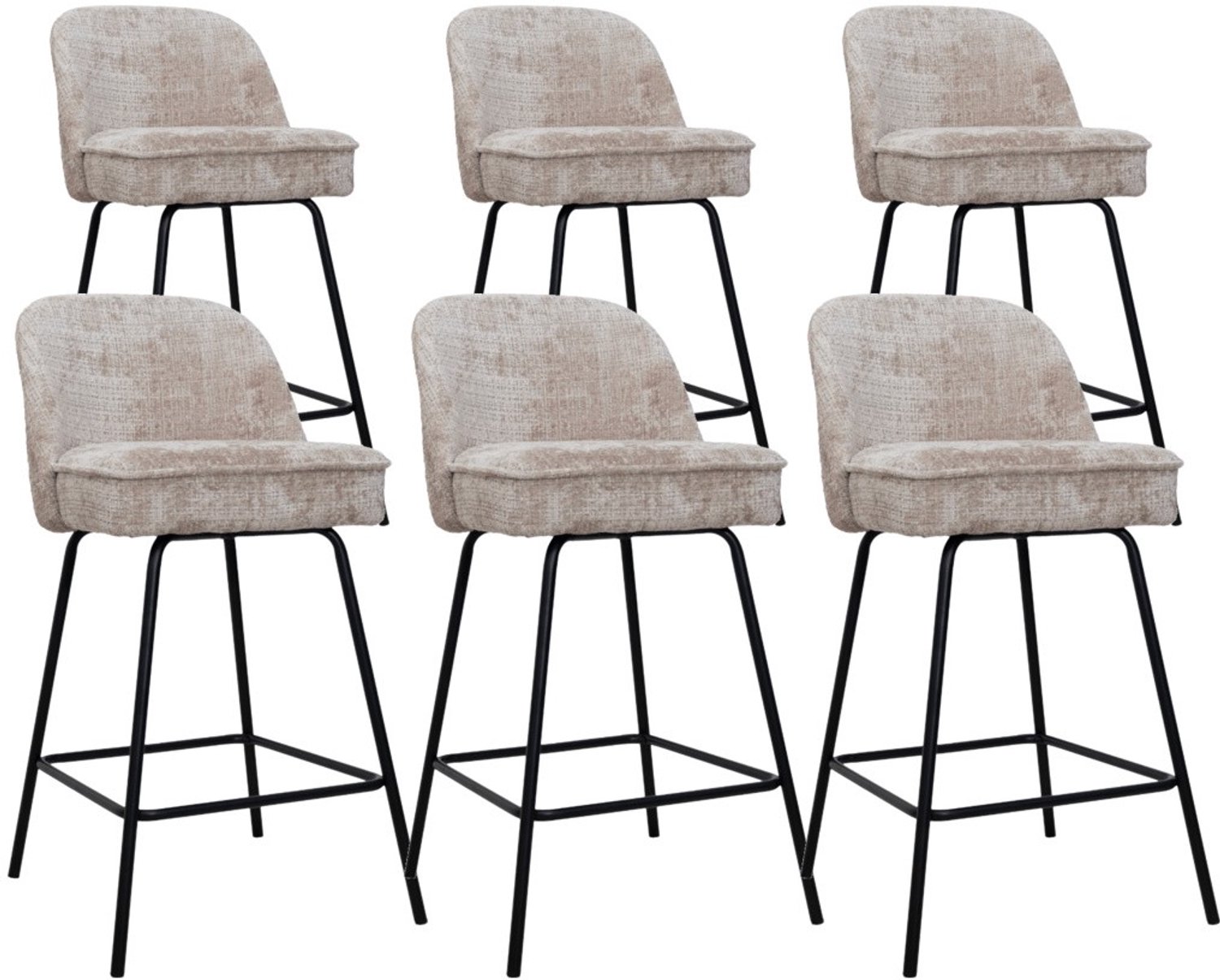 DS4U - - Vida barkruk 67 cm - Set van 6 - Champagne - Stof