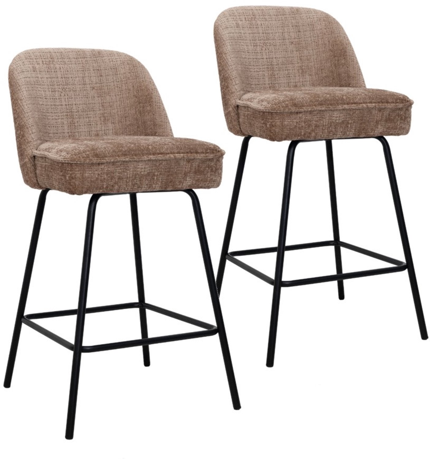 DS4U - - Vida barkruk 67 cm - Set van 2 - Coffee - Stof
