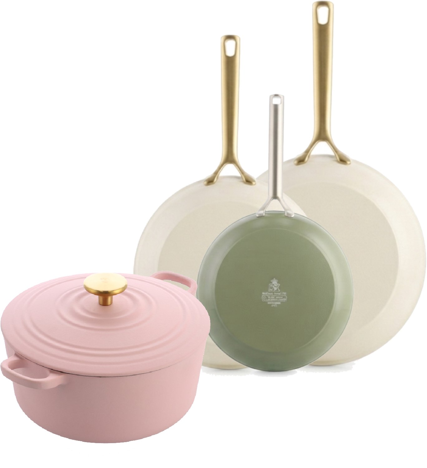 BK Sublime 4-delige Strawberry Matcha pannenset - 20/24/28cm koekenpannen met braadpan