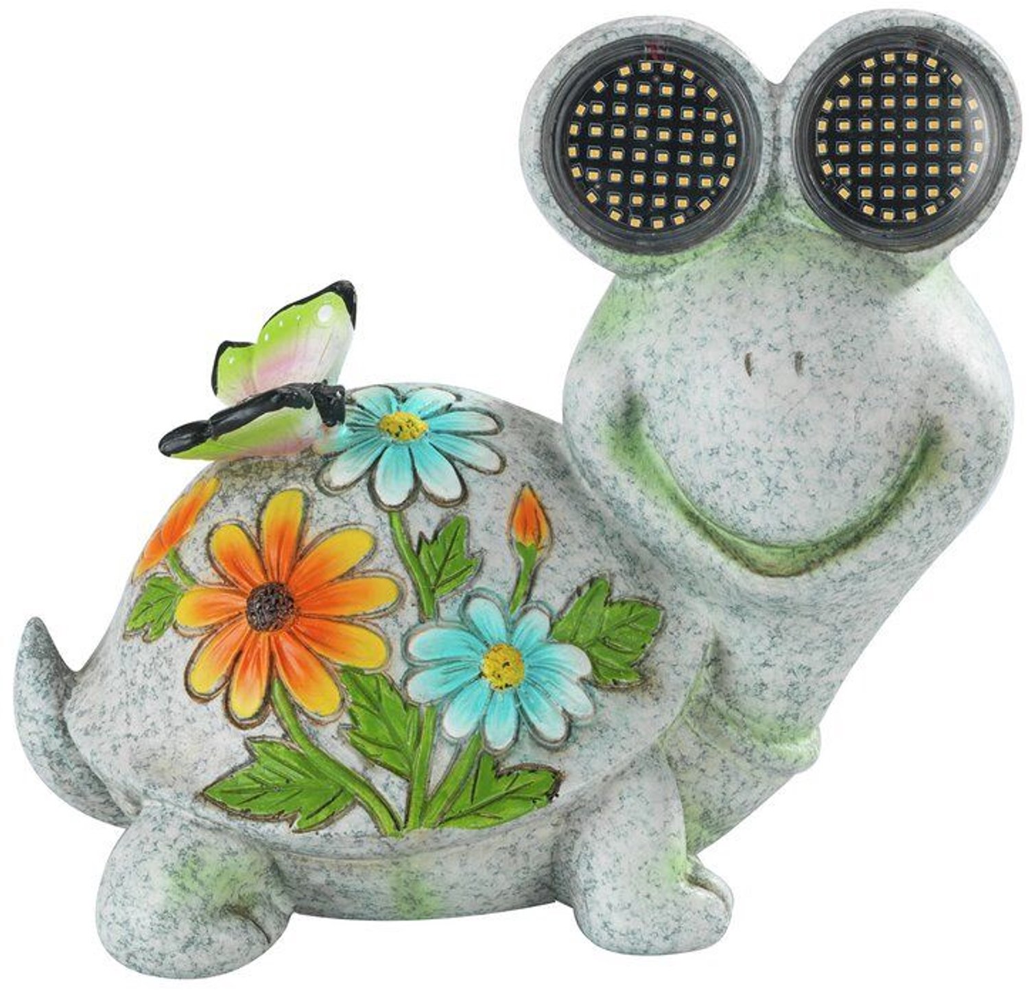 Maximex - Zonne-energie tuinfiguur, schildpad met LED-lichtgevende ogen, 17 x 20 cm