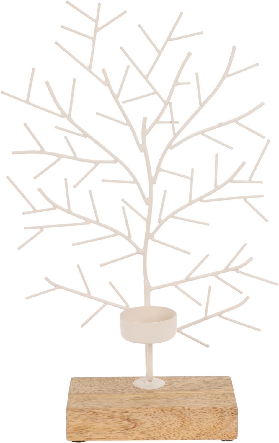 Home & Styling Collection Home Styling Collection - Kaarsenhouder voor theelicht, in de vorm van een boom, van metaal, 32 x 22 cm Wit
