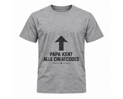 Stijlvol vintage Gamer-papa shirt 'Papa kent alle cheatcodes' T-shirt – Retro design voor game-vaders en cadeau