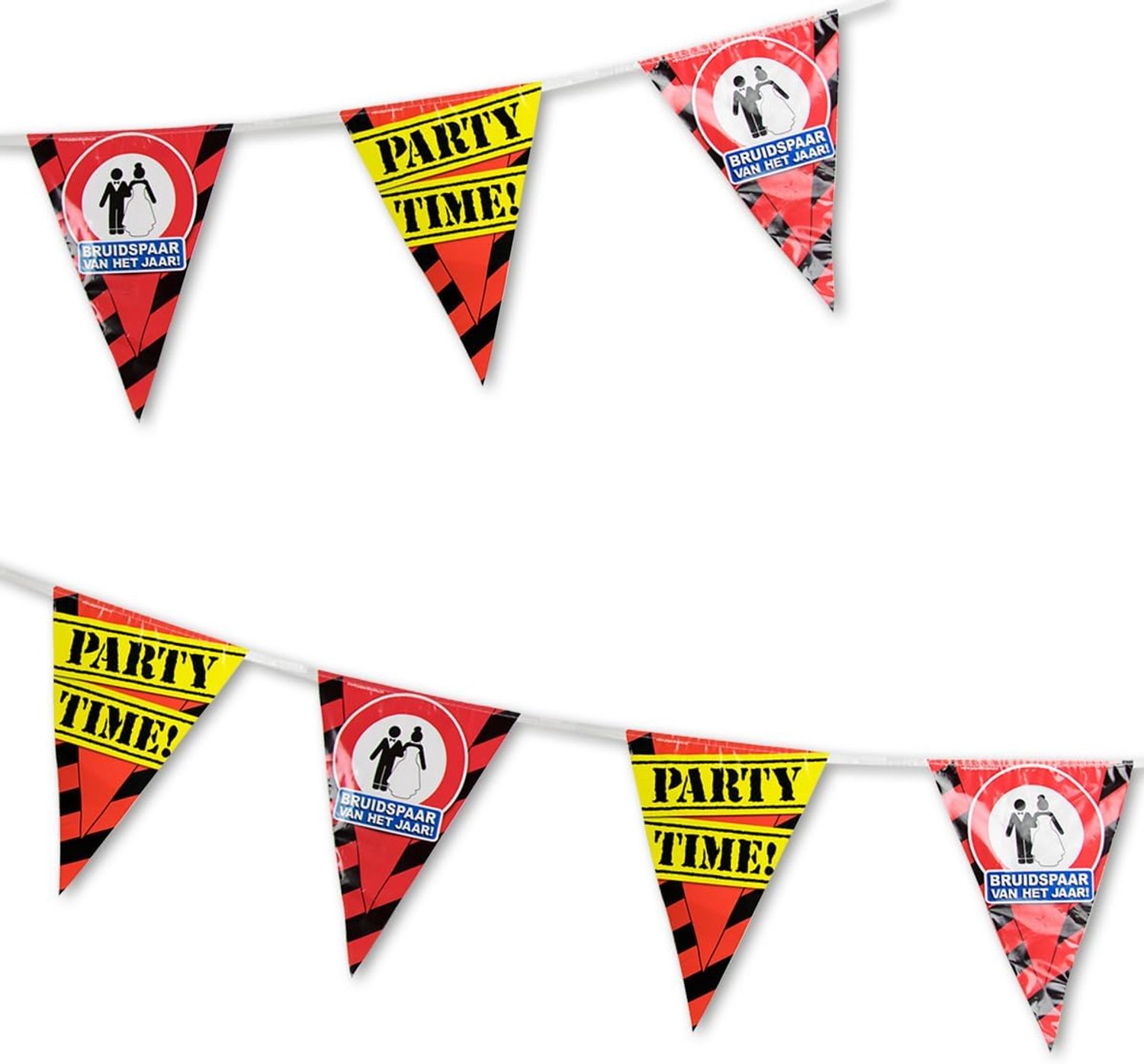 Garland bruidspaar 10 meter - vlaggen - feestelijke decoratie - perfect voor bruiloften - m-winkel
