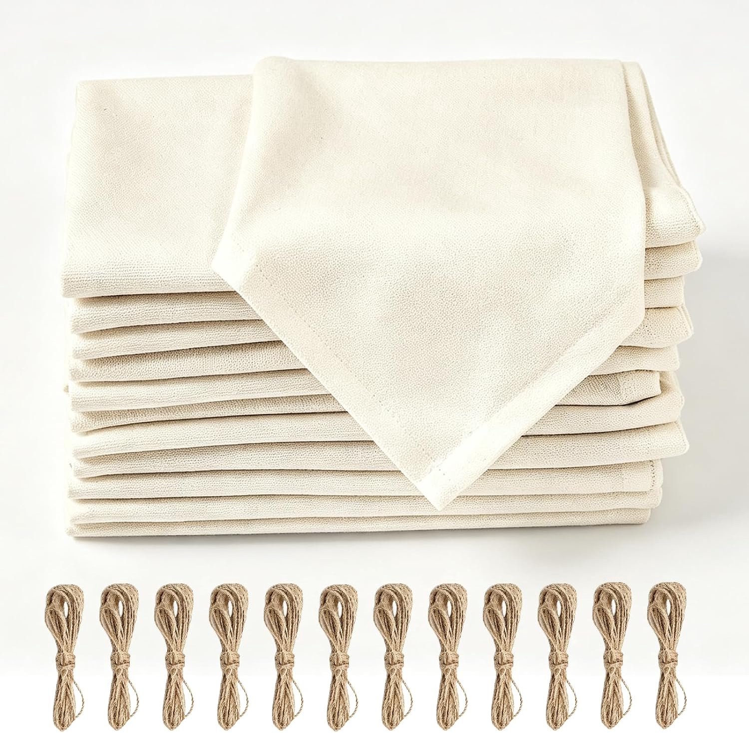 Tafellakens 40 x 40 cm - Beige - 12 stuks - Perfect voor feestelijke gelegenheden - m-winkel