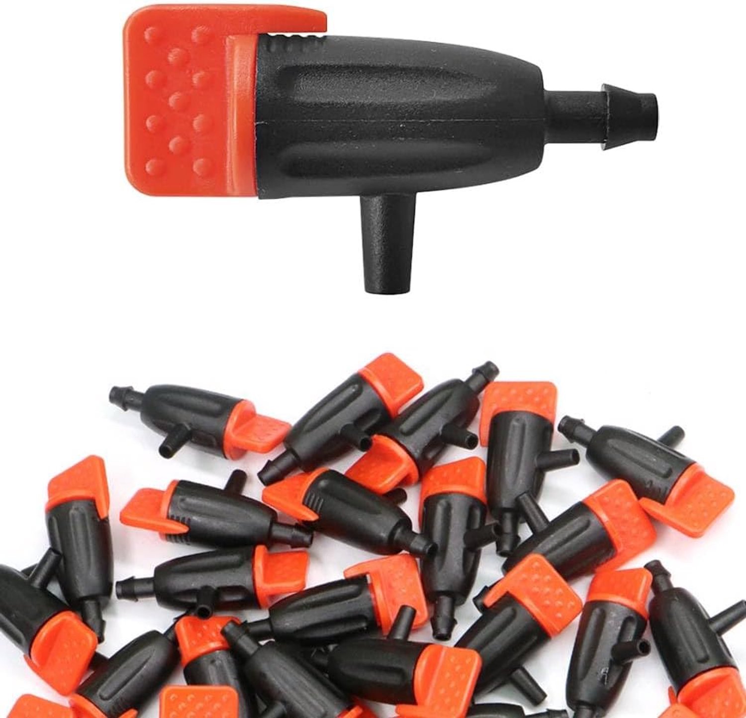 Verstelbare druppelemitters - 4/7 mm irrigatie druppelaar - rood - ideaal voor bewatering - m-winkel