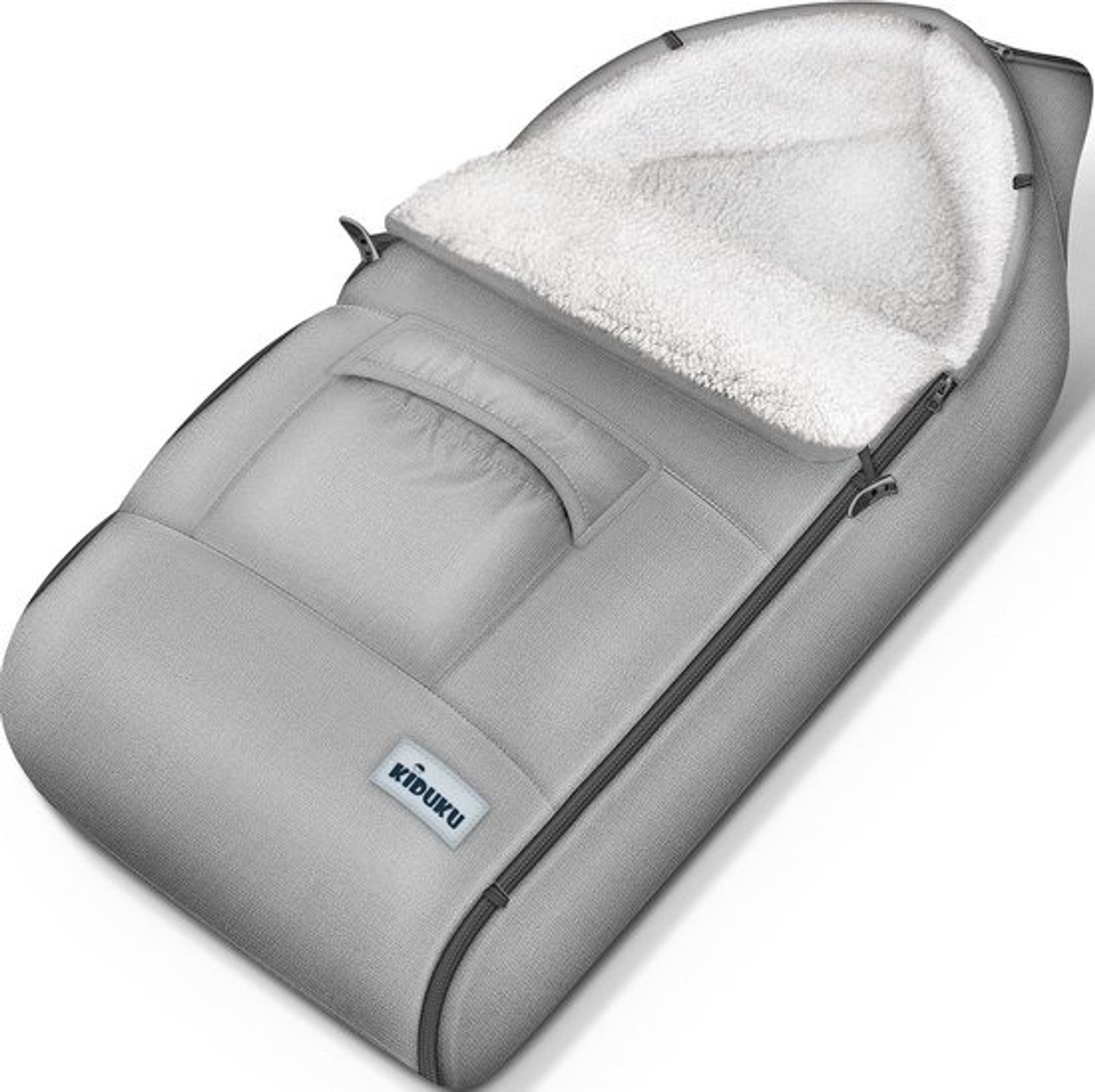 Wintervoetenzak voor kinderwagen en buggy - Wasbare babyvoetenzak met ritssluiting en tas - Jeansgrijs