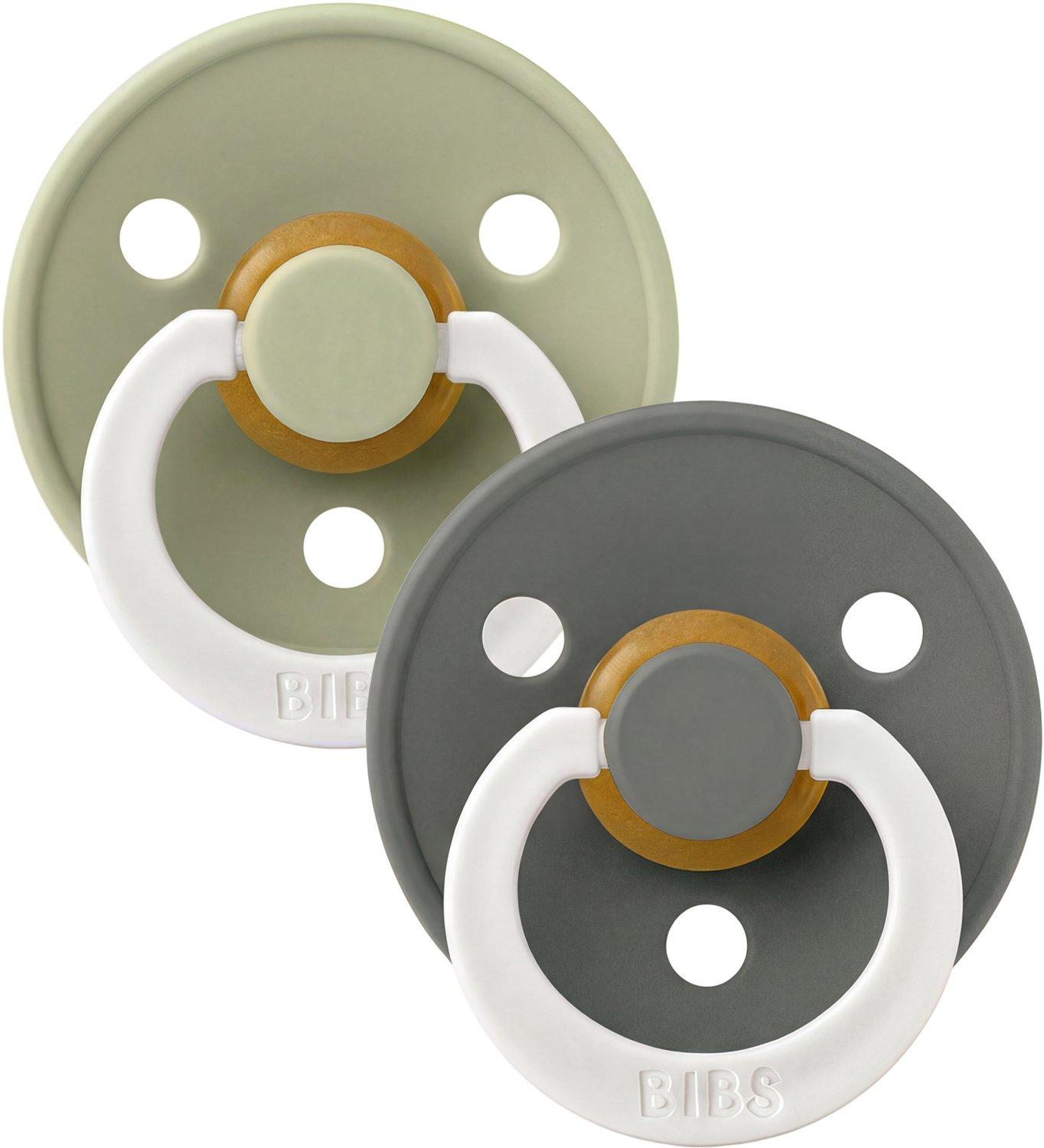 BIBS Colour Glow Fopspeen - 18-48 mnd - 2-pack - Rond - Sage/Pine